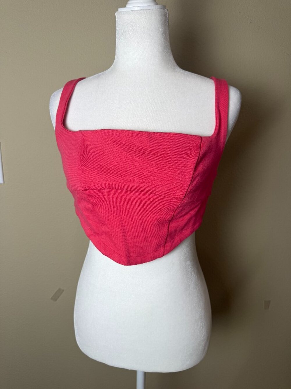 Urban Outfitters Hot Pink Scarf Tie Back Crop Top Size Small